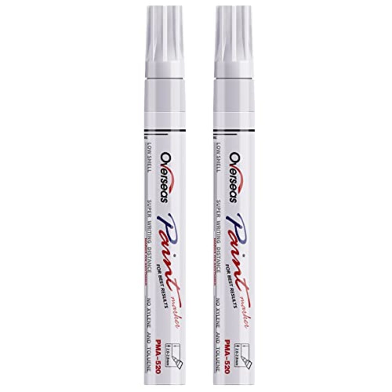 Permanent Paint Pens White Markers - 2 Pack Single color Oil Based, Medium Tip, Quick Drying and Waterproof Marker Pen for Metal, Rock Painting, Wood, Fabric, Plastic, Canvas, Mugs